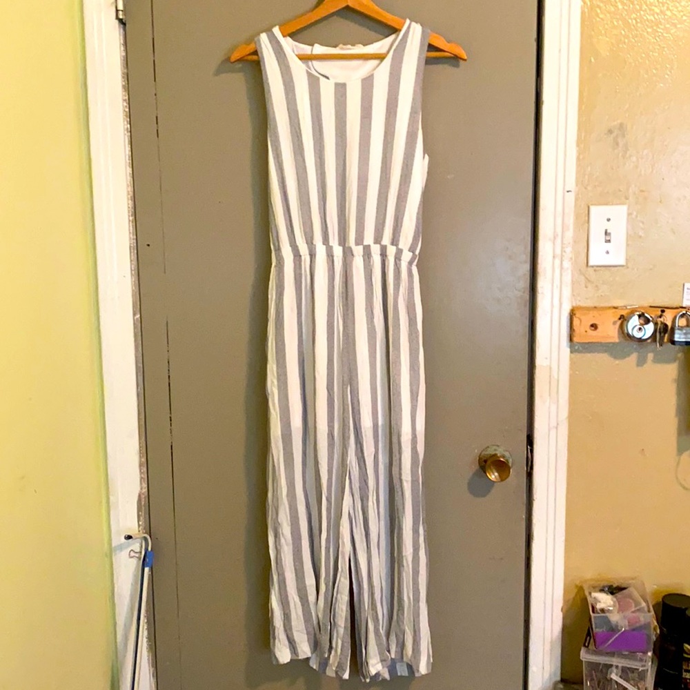 Entro White and Grey Jumpsuit